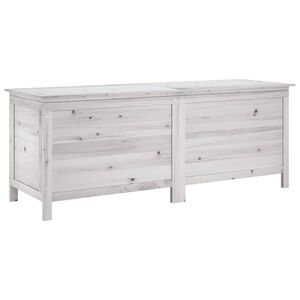 vidaXL feh&eacute;r t&ouml;m&ouml;r fenyőfa kerti t&aacute;rol&oacute;l&aacute;da 150x50x56,5 cm