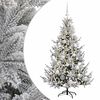 vidaXL Műkar&aacute;csonyfa g&ouml;mbbel 120 cm 150 LED Meleg feh&eacute;r PVC &eacute;s f&eacute;m
