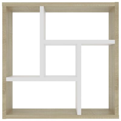 vidaXL fehér és sonoma-tölgy forgácslap fali polc 45,1 x 16 x 45,1 cm