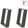 vidaXL 2 db antracitsz&uuml;rke U-alak&uacute; doh&aacute;nyz&oacute;asztal l&aacute;b 28x(42-43) cm ac&eacute;l