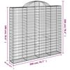 vidaXL 20 db &iacute;ves horganyzott vas gabion kos&aacute;r 200x50x180/200 cm