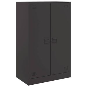 vidaXL fekete ac&eacute;l t&aacute;lal&oacute;szekr&eacute;ny 67 x 39 x 107 cm