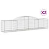 vidaXL 2 db íves horganyzott vas gabion kosár 300x50x60/80 cm
