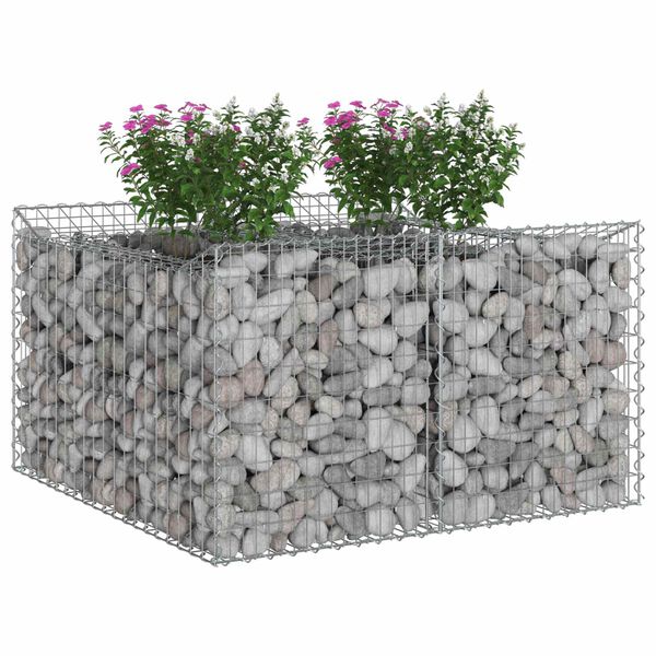 vidaXL Gabion emelt &aacute;gy Ez&uuml;st 100 x 100 x 60 cm Horganyzott ac&eacute;l