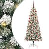 vidaXL Műanyag Hajtogat&oacute;s Kar&aacute;csonyfa 300 LED Z&ouml;ld &eacute;s Feh&eacute;r 180 cm