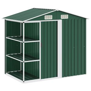 vidaXL z&ouml;ld vas kerti f&eacute;szer &aacute;llv&aacute;nnyal 205 x 130 x 183 cm