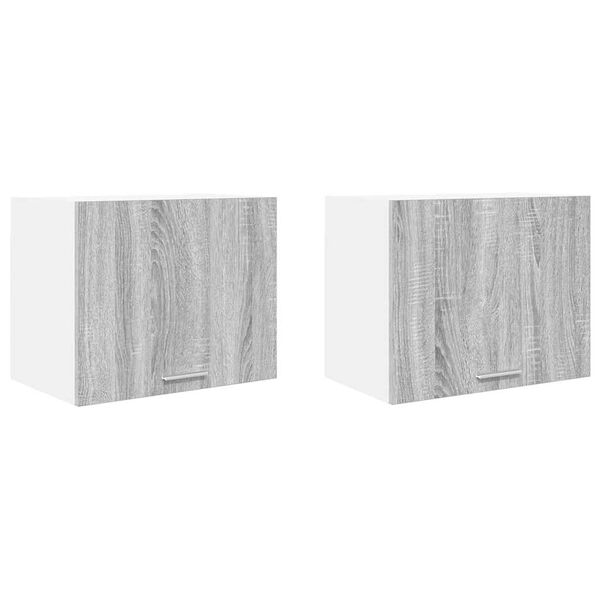vidaXL F&uuml;ggő szekr&eacute;ny 2 pcs Sz&uuml;rke Sonoma &eacute;s feh&eacute;r 50 x 31 x 40 cm