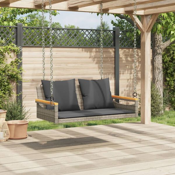 vidaXL sz&uuml;rke polyrattan hintapad p&aacute;rn&aacute;kkal 109 x 62 x 40 cm