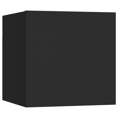 vidaXL 8 részes fekete forgácslap TV-szekrényszett