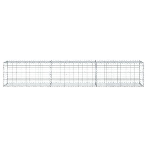 vidaXL horganyzott vas gabion kosár fedéllel 300 x 50 x 50 cm