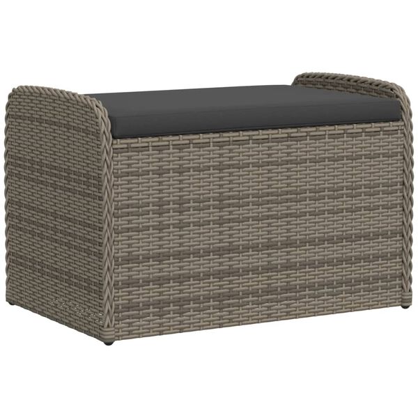 vidaXL sz&uuml;rke polyrattan t&aacute;rol&oacute;pad p&aacute;rn&aacute;val 80 x 51 x 52 cm