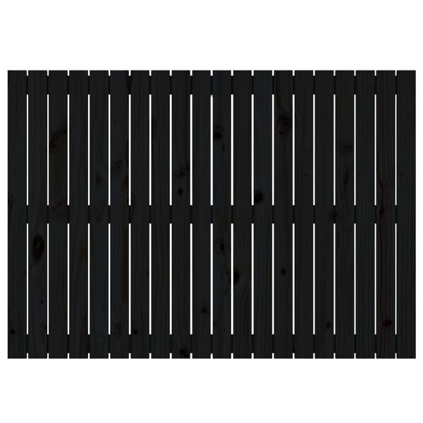 vidaXL fekete t&ouml;m&ouml;r fenyőfa fali fejt&aacute;mla 127,5 x 3 x 90 cm