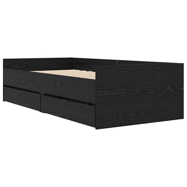 vidaXL &Aacute;gykeret fi&oacute;kkal Fekete t&ouml;lgy 90 x 190 cm T&ouml;m&ouml;r fenyőfa