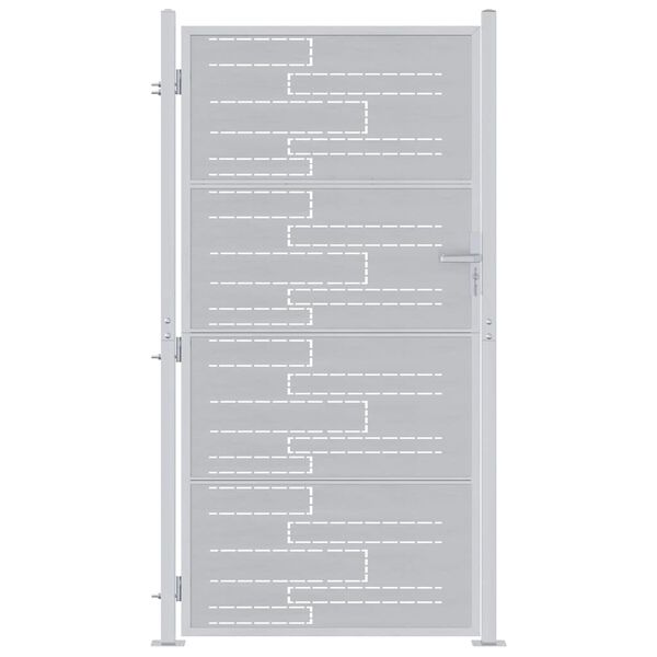 vidaXL Kerti kapu z&aacute;rral Ez&uuml;st 96 x 180 cm Rozsdamentes ac&eacute;l