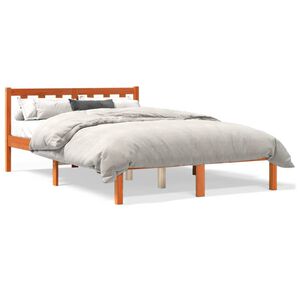 vidaXL viaszbarna t&ouml;m&ouml;r fenyőfa &aacute;gy matrac n&eacute;lk&uuml;l 140 x 190 cm