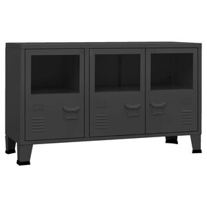 vidaXL fekete f&eacute;m &eacute;s &uuml;veg t&aacute;lal&oacute;szekr&eacute;ny 105 x 35 x 62 cm