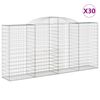 vidaXL 30 db &iacute;ves horganyzott vas gabion kos&aacute;r 300x50x140/160 cm