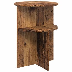 vidaXL Oldal asztal t&aacute;rol&oacute;val Antik Fa &Oslash; 39,5 x 55 cm Szerelt Fa
