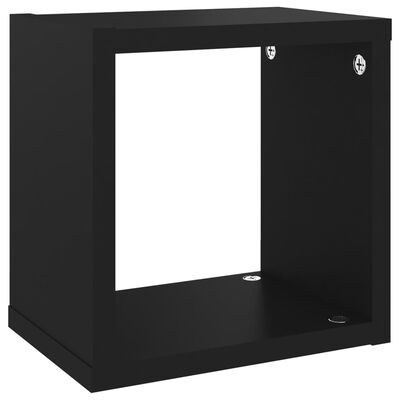 vidaXL 6 db fekete forgácslap fali kockapolc 22 x 15 x 22 cm