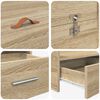 vidaXL Ágykeret tárolóval fiókkal Sonoma tölgy 200 x 200 cm Faanyag