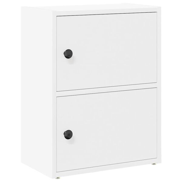 vidaXL feh&eacute;r szerelt fa k&ouml;nyvespolc 40x24x52 cm