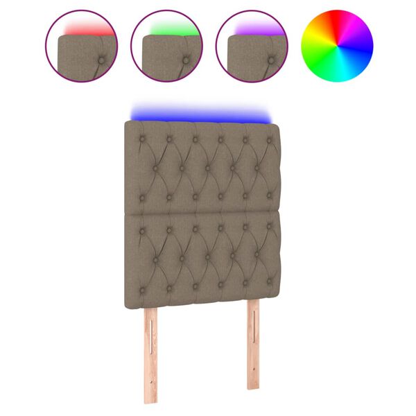 vidaXL t&oacute;psz&iacute;nű sz&ouml;vet LED-es fejt&aacute;mla 80x7x118/128 cm