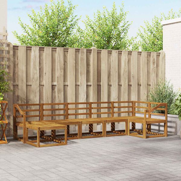 vidaXL K&uuml;lt&eacute;ri kanap&eacute; szett 7 pcs Term&eacute;szetes T&ouml;m&ouml;r Ak&aacute;cfa