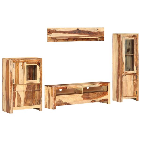 vidaXL TV Szekr&eacute;ny Szett fi&oacute;kkal Falra szerelhető Barna fasz&iacute;nű