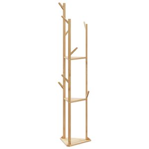 vidaXL kab&aacute;t&aacute;llv&aacute;ny kamp&oacute;kkal &eacute;s polcokkal bambusz 39x33x166cm bambusz