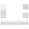 vidaXL 5 darab fehér szerelt fa fali TV-bútor LED-del