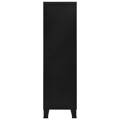 vidaXL ipari fekete acél szekrény 90 x 40 x 140 cm
