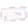 vidaXL betonsz&uuml;rke szerelt fa cipőpolc 102x30,5x45 cm