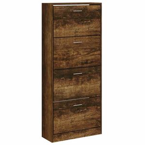 vidaXL f&uuml;st&ouml;s t&ouml;lgy sz&iacute;nű szerelt fa cipősszekr&eacute;ny 63x24x147 cm