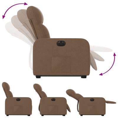vidaXL elektromos felállást segítő barna szövet dönthető fotel