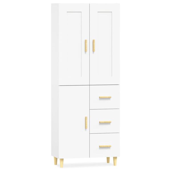 vidaXL feh&eacute;r szerelt fa magasszekr&eacute;ny