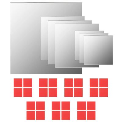 vidaXL 7 darabos négyzet alakú falitükör-készlet