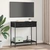 vidaXL Konzolasztal fi&oacute;kkal Fekete t&ouml;lgy 75 x 34,5 x 75 cm Faanyag