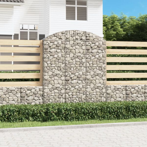 vidaXL &iacute;ves horganyzott vas gabion kos&aacute;r 150x30x180/200 cm