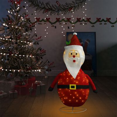 vidaXL dekoratív luxus szövet karácsonyi LED-es Mikulás figura 120 cm