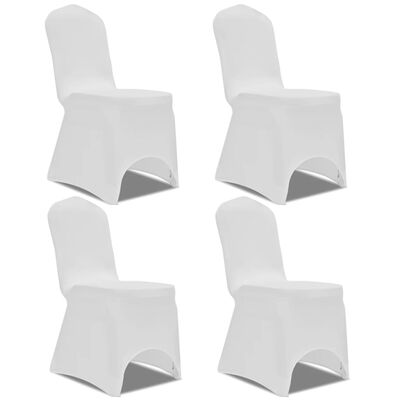 vidaXL 4 db nyújtható szék huzat fehér