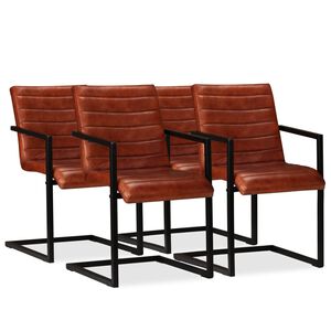 vidaXL 4 db barna val&oacute;di bőr &eacute;tkezősz&eacute;k