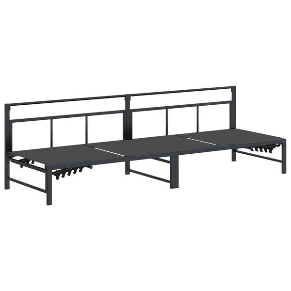 vidaXL Napoz&oacute; Fekete 200 x 62 x 59,5 cm Textil&eacute;n