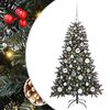 vidaXL Mű kar&aacute;csonyfa 150 LED-del Z&ouml;ld 120 cm PVC &eacute;s Műanyag &eacute;s Ac&eacute;l