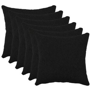 vidaXL P&aacute;rna huzat 6 pcs HEERLEN Fekete 30 x 30 cm Boucl&eacute;