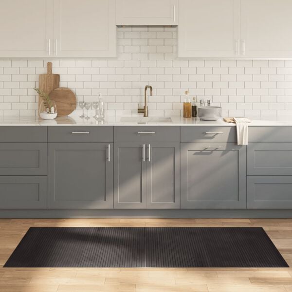 vidaXL n&eacute;gysz&ouml;gletű s&ouml;t&eacute;tbarna bambusz szőnyeg 80 x 200 cm