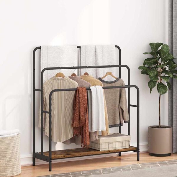 vidaXL Ruhasz&aacute;r&iacute;t&oacute; polcokkal &Ouml;reg fa 90 x 30 x 100,5 cm Faanyag