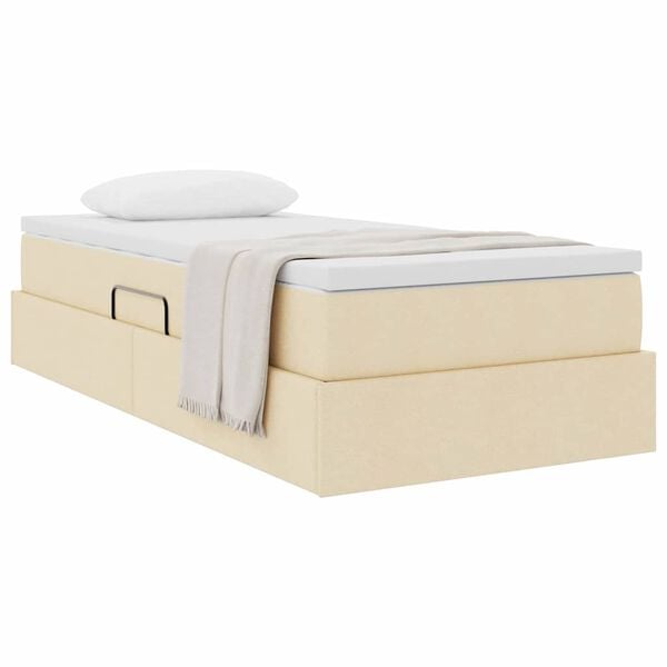 vidaXL &Aacute;gy t&aacute;rol&oacute;val &eacute;s matraccal Kr&eacute;m 90 x 190 cm Poli&eacute;szter