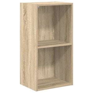 vidaXL 2-szintes sonoma sz&iacute;nű szerelt fa k&ouml;nyvszekr&eacute;ny 40x30x76,5 cm