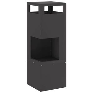 vidaXL Tűzgy&uacute;jt&oacute; t&aacute;l Fekete 35 x 35 x 100 cm Időj&aacute;r&aacute;s&aacute;ll&oacute; ac&eacute;l