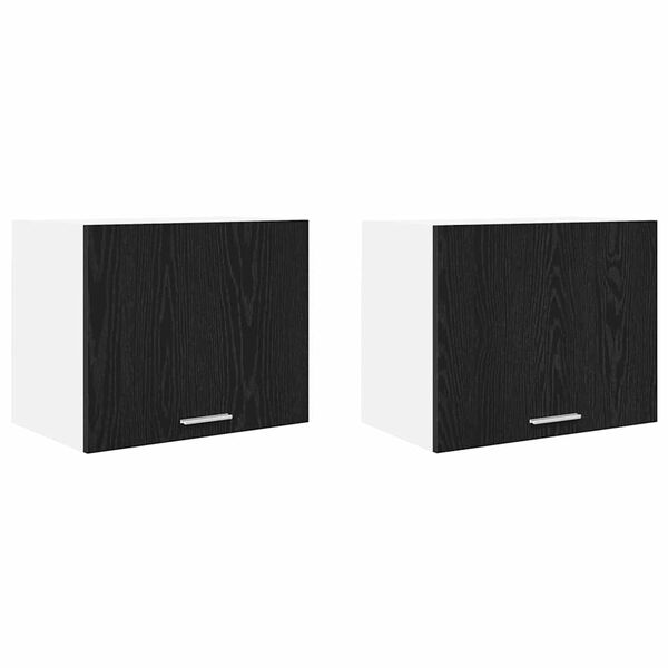 vidaXL F&uuml;ggő szekr&eacute;ny 2 pcs Fekete t&ouml;lgy &eacute;s feh&eacute;r 50 x 31 x 40 cm